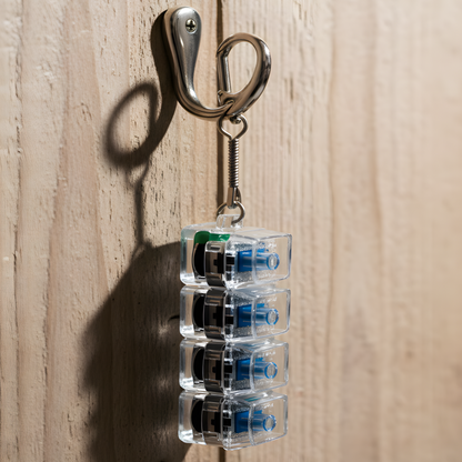 Clixie Keystack fidget keychain with mechanical switches and LED glow for stress relief
